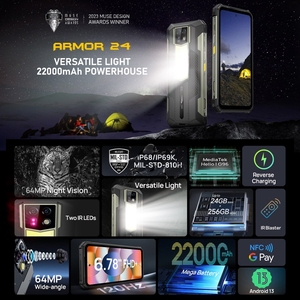2024 mới đến ulefone armor 24, 12GB + 256GB, điện thoại gồ ghề, dấu vân tay bên, 22000mAh, 6.78 inch <span class=keywords><strong>Android</strong></span> 13 MediaTek Helio - Product Image 2