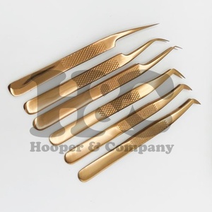 แหนบต่อขนตาสแตนเลสปลายสีทองขนมิงค์ดีไซน์ใหม่แหนบปลายทอง - Product Image 6