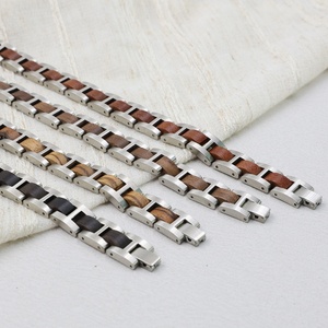 Pulsera de Madera y Acero Inoxidable para Hombre, Brazalete de Madera, Regalo de Aniversario para Él - Product Image 6