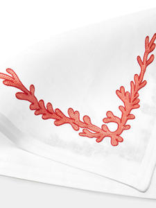 Chemin de table en lin blanc personnalisé en gros, de haute qualité, avec un motif de corail rouge brodé, pour la maison et l'hôtel, pour les fêtes - Product Image 3