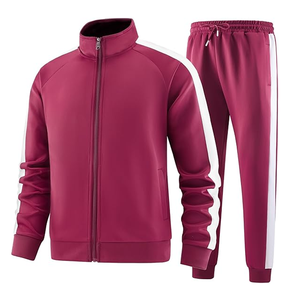 OEM ODM Logo personnalisé Haute qualité Vente en gros Grande taille 100% coton Survêtements à fermeture éclair Nouveau style Hommes 2 pièces Fitness Running Casual - Product Image 1