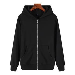 Custom Size <b>Men's</b> 100% Cotton <b>Zip</b>-<b>up</b> <b>Hoodies</b> Street Wear Embroidered <b>Black</b> All-Season Thermal for Winter Digital Printing - Product Image 1