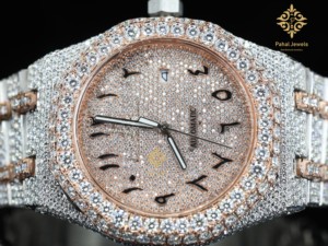 Relojes de Lujo Personalizados de Dos Tonos, Relojes de Alta Calidad con Moissanita Brillante VVS para Unisex, Accesorio de Regalo Perfecto y Exclusivo - Product Image 5