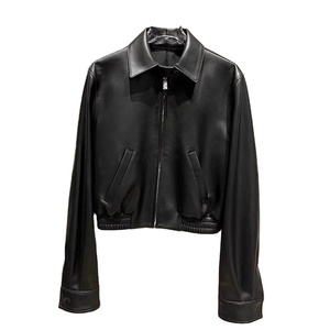 Chaqueta de Cuero Rosa Auténtico para Mujer, Estilo Motera, Invierno 2025, OEM, Transpirable, Tejida, Ecológica, Ligera, de Alta Calidad - Product Image 3