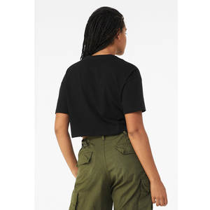 T-shirt court en jersey pour femme BELLA + CANVAS 6482 100% coton peigné Airlume Coupe ajustée Respirant Bouton 3D personnalisable - Product Image 5