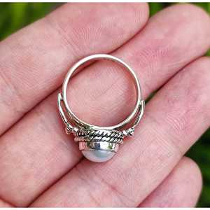 Freshwater Pearl Boho <b>Statement</b> <b>Ring</b> for Women Handmade Sterling <b>Silver</b> Pearl <b>Ring</b> - Product Image 3