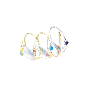 Elegant Gold & <b>Silver</b> Plated Crystal <b>Bracelet</b> with Colorful Stone Accents Resale Ready <b>Bangles</b> - Product Image 2