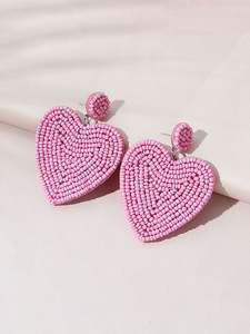 Boucles d'oreilles en perles de travail miroir avec broderie de fil - Product Image 4