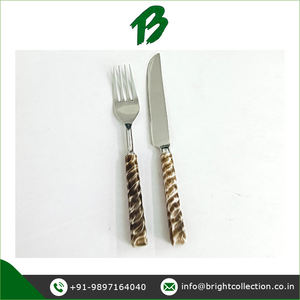 Distribuidor profesional de la mejor calidad, juego de cuchillos y tenedores con mango de Metal antiguo dorado, juego de cubiertos seguros para alimentos de acero inoxidable a la venta - Product Image 2