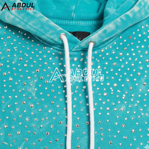 Sweat-shirts pour hommes à l'aspect vintage, lavage à l'acide, avec strass, style streetwear, sweat-shirts à paillettes - Product Image 5