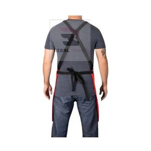 Tablier de barbier en cuir coton et denim confortable professionnel Cape de coupe de cheveux résistante à l'eau pour une utilisation en salon - Product Image 2