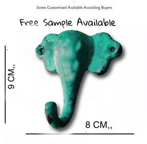 Crochet mural en fonte d'animaux d'éléphant en détresse vert forêt en gros cintre porte-manteau chapeau porte-clés à prix très bas - Product Image 3