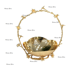 Bol décoratif en laiton de qualité supérieure bol de service de nourriture de forme ronde de conception fantastique pour une utilisation à la maison d'hôtel - Product Image 3