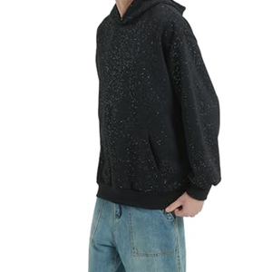 OEM Service Surdimensionné Pull Strass À Capuche pour Hommes Femmes Bling Pull Sweat Mode Streetwear Bulk Hoodies - Product Image 4