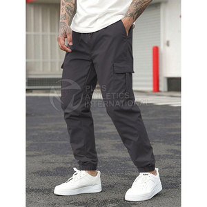 Trendy Men Streetwear <b>Trousers</b> With Zipper Pockets And Tapered Legs For Modern Look Men Streetwear Cargo <b>Trousers</b> - Product Image 5