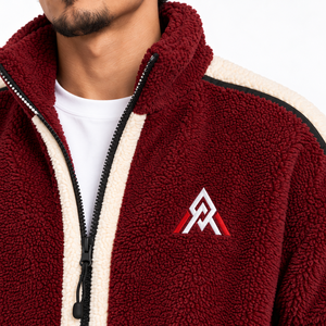 <b>Men</b> Warm <b>Sherpa</b> <b>Jacket</b> Offers Thick <b>Fleece</b> Fabric Relaxed Shape And Reliable Comfort For Winter Leisure And Outdoor Activities - Product Image 5