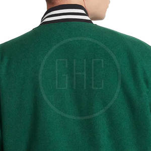 Veste d'hiver pour homme en gros personnalisée avec option col montant, design Lettermen, coton/laine, écologique et à séchage rapide - Product Image 3