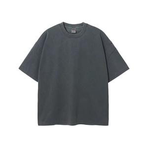 เสื้อยืดผ้าฝ้ายแขนสั้น100% สีล้วนระบายอากาศได้ดีเหมาะสำหรับซักของผู้ชายเสื้อยืดวินเทจแบบธรรมดา - Product Image 1