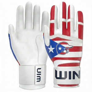 Gants de baseball et de softball personnalisés à thème de drapeau avancés, prêts à l'impression, résistants aux déchirures, antidérapants, ajustés, gants de frappe de baseball - Product Image 2