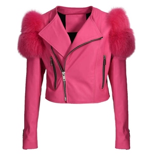 Cómodas chaquetas de cuero genuino para mujer de talla grande estilo piloto de bombardero con ajuste personalizado forro suave fábrica de cuello levantado - Product Image 1