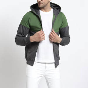 Precio más barato Patrón sólido Hombres Cremallera Sudadera con capucha Mejor calidad Hombres Cremallera Sudaderas con capucha para la temporada de otoño - Product Image 6