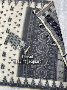 Sari de algodón Khadi con hilo en contraste para mujer, estilo Jacquard Latkan Pallu, blusa con tejido Butta, hecho en India, en stock. - Product Image 3