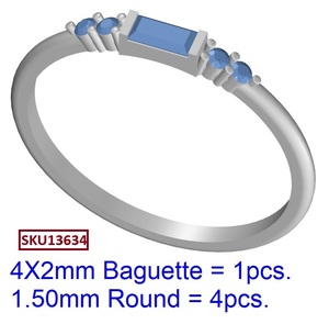 Zirconia cúbica Baguette forma plata esterlina boda compromiso joyería fina anillos chapados en oro - Product Image 6