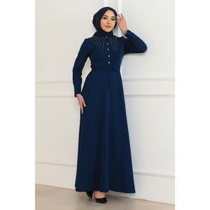 Vestido Casual Morado con Detalle de Piedras 6133 - Product Image 3