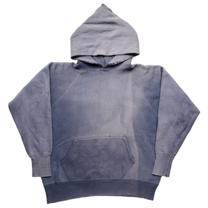 Parche desgastado personalizado bordado Vintage envejecido apliques recortados piedra ácido lavado Sudadera con capucha para hombres temporada de invierno - Product Image 4
