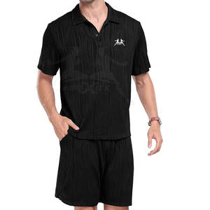 เซ็ตเสื้อโปโลและกางเกงขาสั้นสำหรับผู้ชายเสื้อโปโลสองชิ้นและกางเกงขาสั้นออกแบบโลโก้ได้ตามต้องการ - Product Image 3