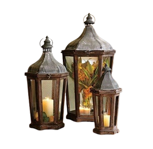 Lot de 2 lanternes design pour éclairage décoratif à la maison, au restaurant et à l'hôtel pour un look vintage - Product Image 3