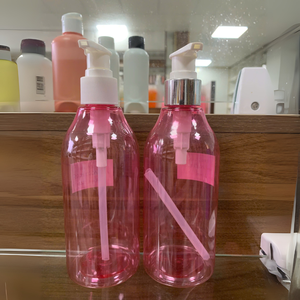 Bouteille de lavage corporel de shampooing de lotion en plastique rose vide de 400ml avec bouchon de pompe bouteille de pompe de lotion personnalisée emballage de bouteilles de soins de la peau - Product Image 2