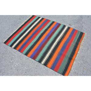 Tapis Vintage Turc Ethnique Vert Patchwork Design 3.8 X 4.9ft Laine Salon Tapis Latex 9x12 "pour Décorations de Salon - Product Image 4