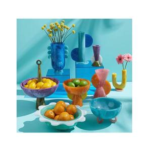 Bol décoratif en résine écologique fait à la main finition brillante design artistique élégant pour fruits salades collations décor de table de fête - Product Image 6