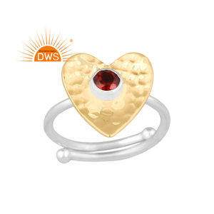 Best Selling Fine Sterling <b>Silver</b> Natural <b>Garnet</b> Gemstone Heart Design Stackable <b>Ring</b> Custom Jewelry For Women Gift For Her - Product Image 1
