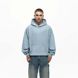Sweat à capuche bleu surdimensionné confortable pour hommes et femmes avec coupe ample et tissu doux pour un usage quotidien - Product Image 1