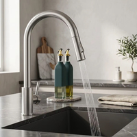 Robinet de cuisine mitigeur en laiton standard US, extractible, 2 jets, eau chaude et froide, certifié cUPC Watermark WELS, robinet moderne en laiton pour évier commercial