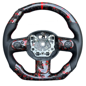Volant en cuir forgé en fibre de carbone pour <span class=keywords><strong>Mini</strong></span> Cooper <span class=keywords><strong>JCW</strong></span> R50 <span class=keywords><strong>R52</strong></span> R53 R55 R56 R57 R60 R61 F55 F56 F57 F54 F60 - Product Image 6