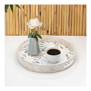 Bandeja con incrustaciones de nácar de Vietnam, bandeja de servicio elegante hecha a mano, respetuosa con el medio ambiente para Hotel, Bar, cafetería e interiores, SM2040 - Product Image 1