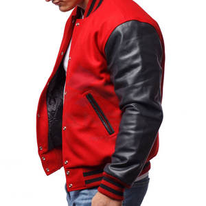 เสื้อแจ็คเก็ตวาร์ซิตี้สำหรับผู้ชาย ขายส่ง เสื้อแจ็คเก็ตวาร์ซิตี้เปล่า รับสกรีนโลโก้ เสื้อแจ็คเก็ตเลตเตอร์แมนกันลม เสื้อแจ็คเก็ตเบสบอล ไซส์ใหญ่ - Product Image 3