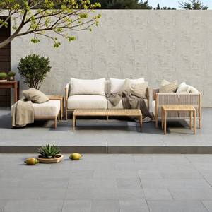 Ensemble de salon contemporain en corde tissée à la main, écologique, durable, cadre en bois à profil bas, canapé modulaire de luxe pour maisons modernes - Product Image 3