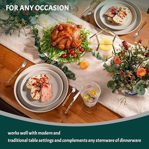 Juego de cubiertos de bambú de 30 piezas para 6 personas Utensilios de cubiertos de acero inoxidable Asas plateadas Vajilla de lavado a mano Decoraciones - Product Image 1