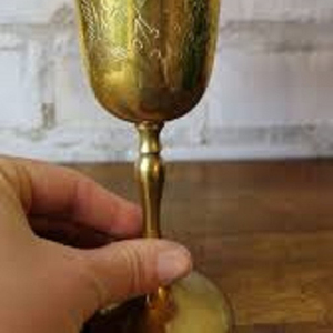 Decorative Brass <b>Wine</b> <b>Goblet</b> Engraved Handmade Sustainable Customizable Colors & Logo 401-500ml Barware Wedding Gift Tableware - Product Image 1