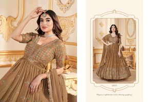 Nuevo vestido de cuerpo entero cosido con estampado de lámina exclusivo con colección Dupatta para ropa de fiesta de mujer de exportación de India - Product Image 4