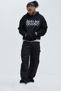 Sudadera con capucha de gran tamaño para la moda urbana Sudadera con capucha informal para uso diario Sudadera con capucha cálida de invierno con forro interior suave - Product Image 2