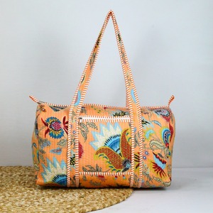 Bolsa de lona de algodón serigrafiada de uso diario con asas resistentes en melocotón y multicolor - Product Image 1