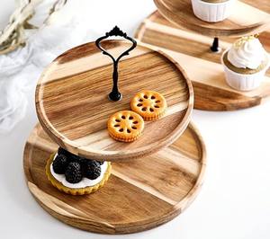 Support à Dessert en Bois Premium à 2 Niveaux avec Poignée en Métal Doré, Présentoir Élégant pour Gâteaux, Cupcakes, Fêtes et Décoration Intérieure - Product Image 4
