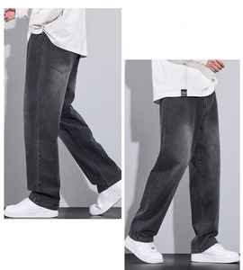 Trendy Mens Baggy <b>Jeans</b> <b>Soft</b> and Stylish Solid Pattern Wide Leg Cargo Pants Plain Dyed for Autumn Season - Product Image 3