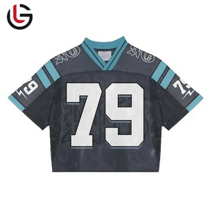 เสื้อเจอร์ซีย์ทรงโอเวอร์ไซส์แบบยูนิเซ็กซ์ ทรงบ็อกซี่ ไหล่ตก พิมพ์ลายแบบซับลิเมชั่น ผ้าโพลีเอสเตอร์ตาข่าย สตรีทแวร์ ฟุตบอล หนักแน่น ด้านหน้าเป็นผ้าตาข่าย - Product Image 1