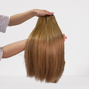 Extensiones de cabello humano 100% brasileño, nuevo diseño, precio al por mayor, alta calidad, Color marrón liso, mechones de pelo - Product Image 1